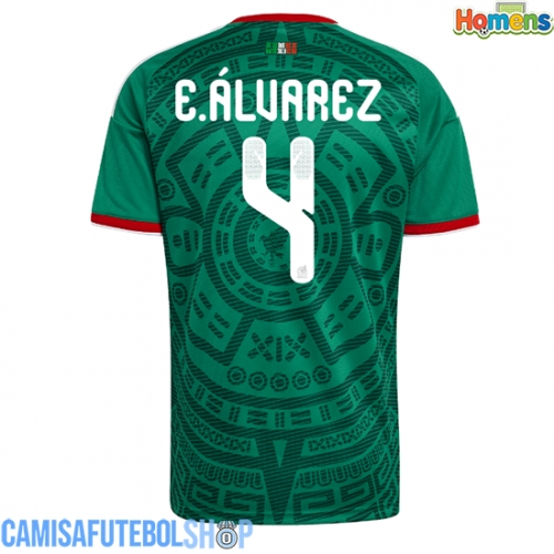 Camisa de time de futebol México Edson Alvarez #4 Replicas 1º Equipamento Mundo 2026 Manga Curta